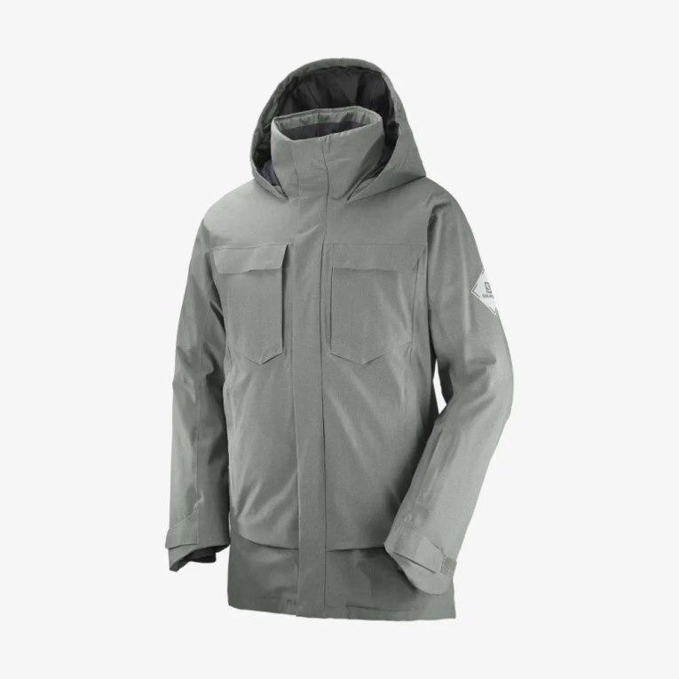 Chaquetas De Esquí Salomon Stance Cargo Insulated Encapuchado Hombre Verde Oliva | MX GRSU930